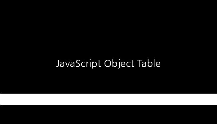 JavaScript Object Table