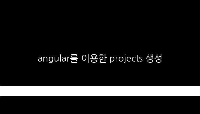 angular를 이용한 projects 생성