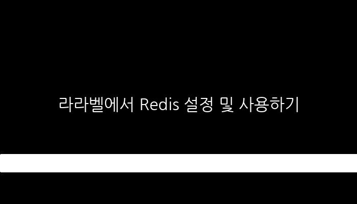 라라벨에서 Redis 설정 및 사용하기