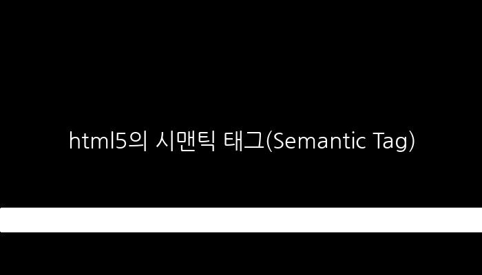 html5의 시맨틱 태그(Semantic Tag)