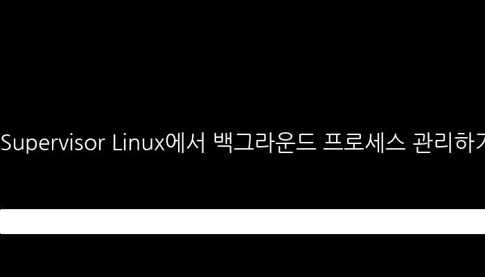 Supervisor Linux에서 백그라운드 프로세스 관리하기 - Ubuntu 계열용 가이드