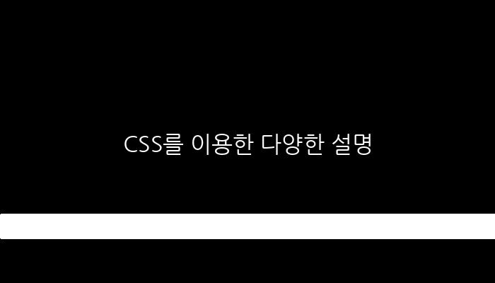 CSS를 이용한 다양한 설명